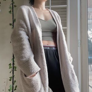 Barefoot dreams cozychic warm long open front cardigan S/M